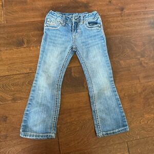 Cherokee Girls Size 5 Blue Denim Jeans Boot Cut Adjustable Waist